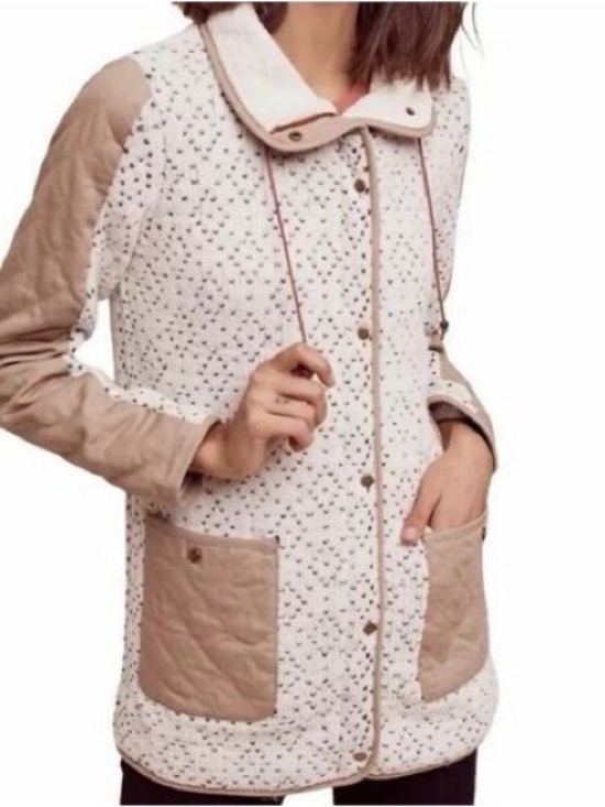Anthropologie Jackets & Blazers - Sleeping on Snow Anthropologie Cream & Tan Contrast Women's Jacket